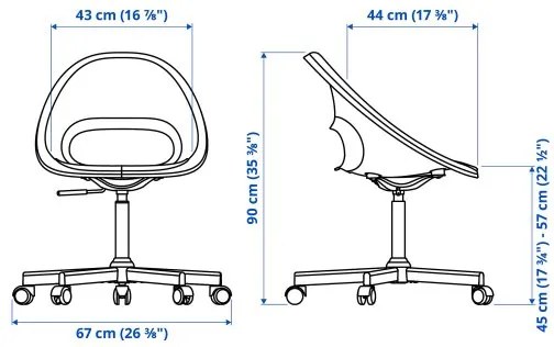 ELDBERGET/MALSKAR περιστρεφόμενη καρέκλα με μαξιλάρι 595.534.47