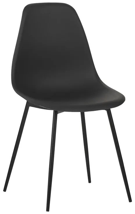 Καρέκλα Ballen pakoworld pp μαύρο με μαύρα μεταλλικά πόδια 41.5x53x84.5εκ