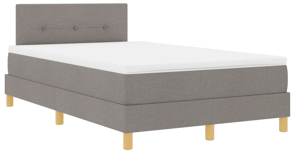 vidaXL Κρεβάτι Box Spring με Στρώμα & LED Ταπάζ 120x200 εκ. Ύφασμα