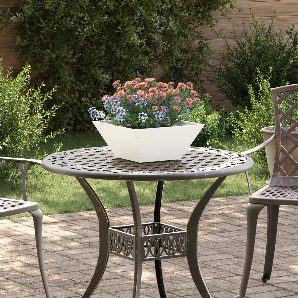 vidaXL Σετ Γλάστρας  5 τεμ Λευκό 35x35x15 cm Χάλυβας