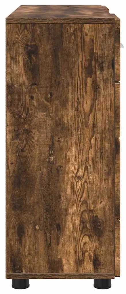 vidaXL Πλαϊνό γραφείο με συρτάρι Καπνιστή δρυς 88,5 x 30,5 x 73 εκ