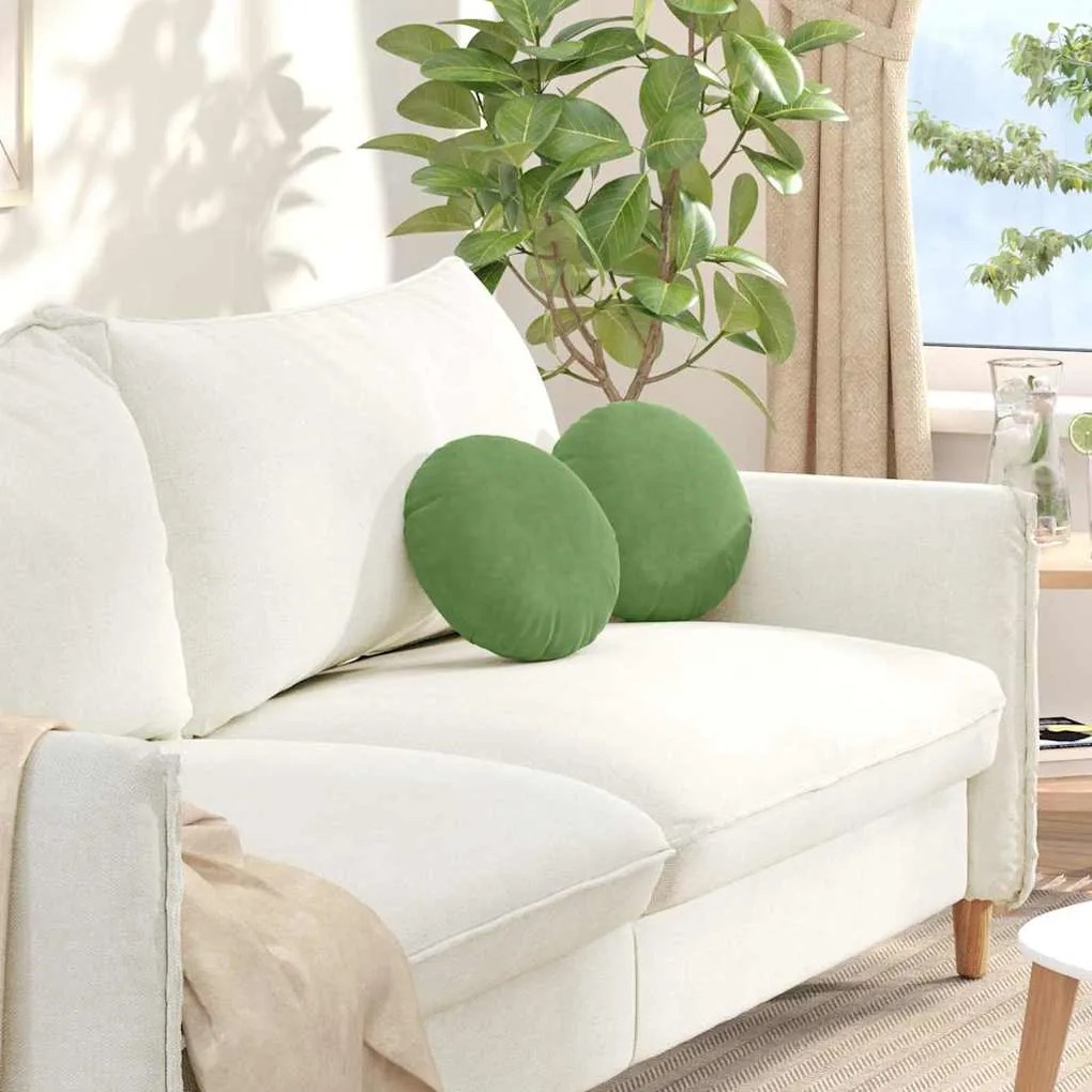 vidaXL Μαξιλάρια καθισμάτων 2 pcs Ανοιχτό Πράσινο Ø 40 x 13 εκ.