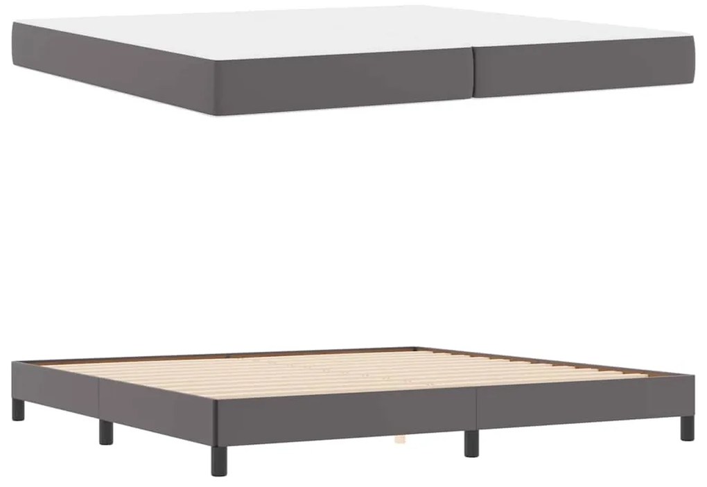 vidaXL Κρεβάτι Άλλο Γκρι 200 x 200 cm Τεχνητό δέρμα