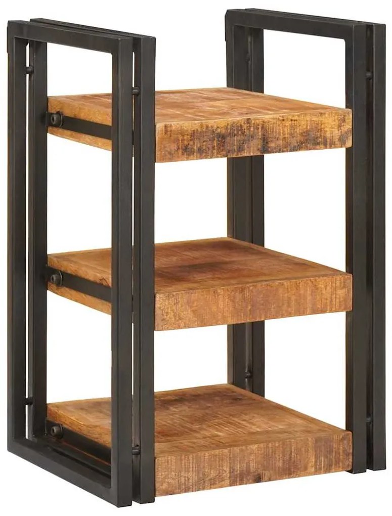 vidaXL Κομοδίνο Καφέ και μαύρο 38 x 33 x 58 εκ. Στερεό ξύλο μάνγκο