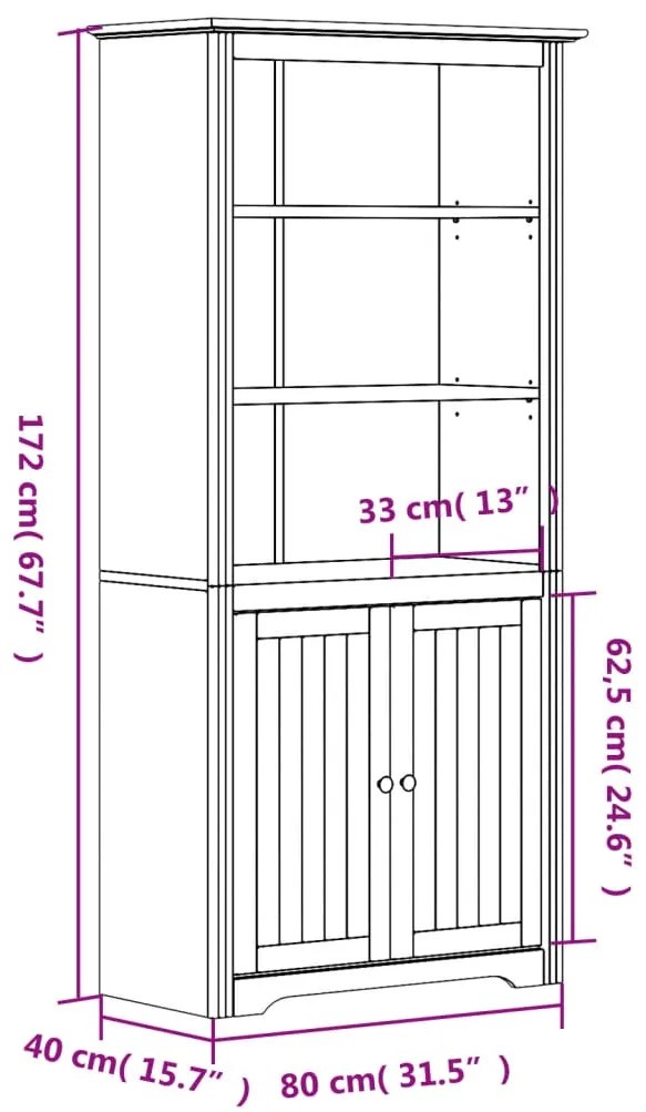 ΒΙΒΛΙΟΘΗΚΗ BODO ΓΚΡΙ 80 X 40 X 172 ΕΚ. ΑΠΟ ΜΑΣΙΦ ΞΥΛΟ ΠΕΥΚΟΥ 355058