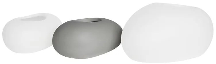 FLOWER POT-ROCK 50x32x19cm, Cement Απόχρωση White