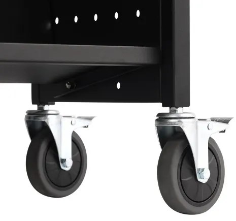 VEVOR Book Cart, 330 lbs Library Cart, 39.4&quot; x 20.1&quot; x 49.2&quot; Rolling Book Cart, Double Sided W-Shaped Sloped Shelves with 4-Inch Lockable Wheels for Home Shelves Office School, Book Truck in Black