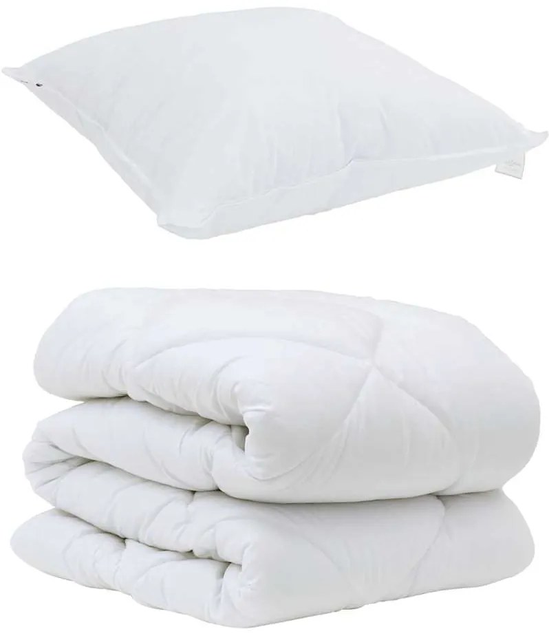 vidaXL Set Παπλώματος Χειμώνα 2 pcs Λευκό 135 x 200 cm Μικροΐνες