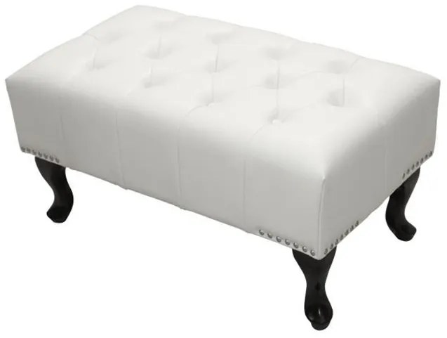 Ταμπουρέ Υποπόδιο ΕΜΜΑ τύπου CHESTERFIELD PU Λευκό ματ 80x44x39Y εκ. 80x44x39 εκ.