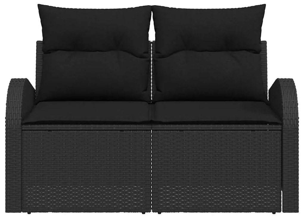 vidaXL Καναπές Κήπου με μαξιλάρι Μαύρο 124 x 62 x 69cm συνθετικό ρατάν