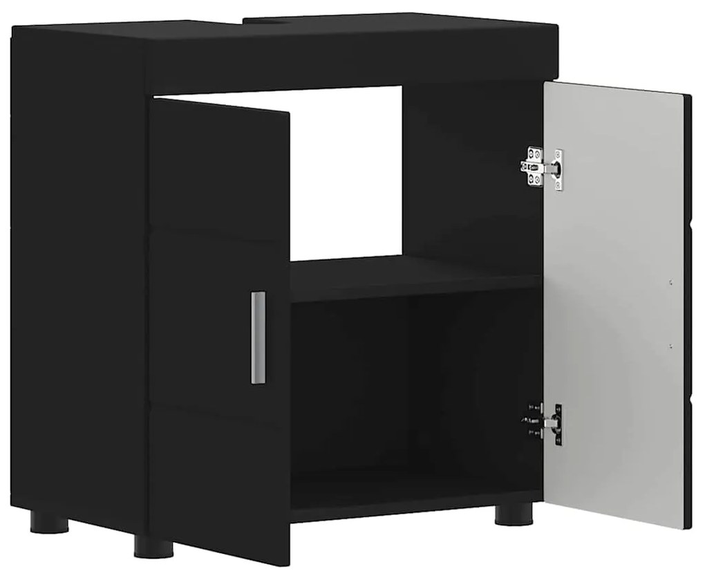 vidaXL Σετ Ντουλαπιών Μπάνιου TULUM Μαύρο 60 x 34 x 63 εκ