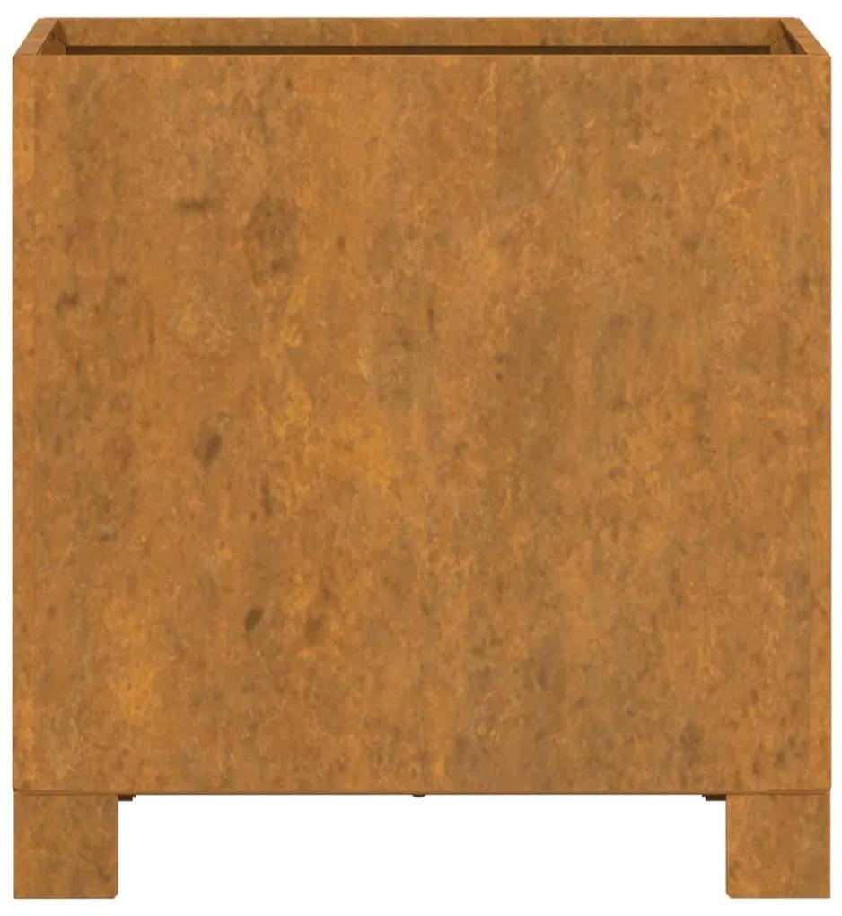 Ζαρντινιέρα με Πόδια Σκουριασμ. 32x30x33 εκ. Ατσάλι από Κορτέν - Καφέ