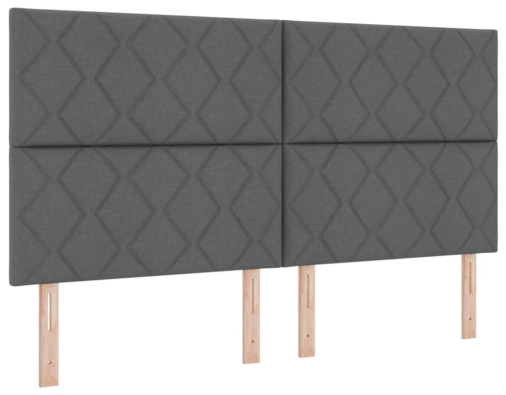 vidaXL Κρεβάτι Box Spring με Στρώμα & Φωτιστικό LED Σκούρο Γκρι 180x200 εκ Υφασμάτινο