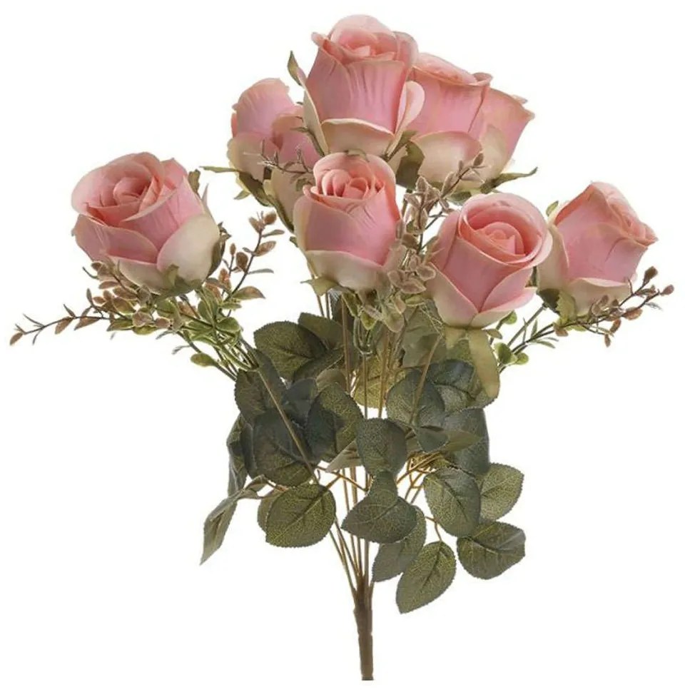 Μπουκέτο Λουλουδιών 3-85-700-0023 Pl Υ45cm Pink Inart Plastic