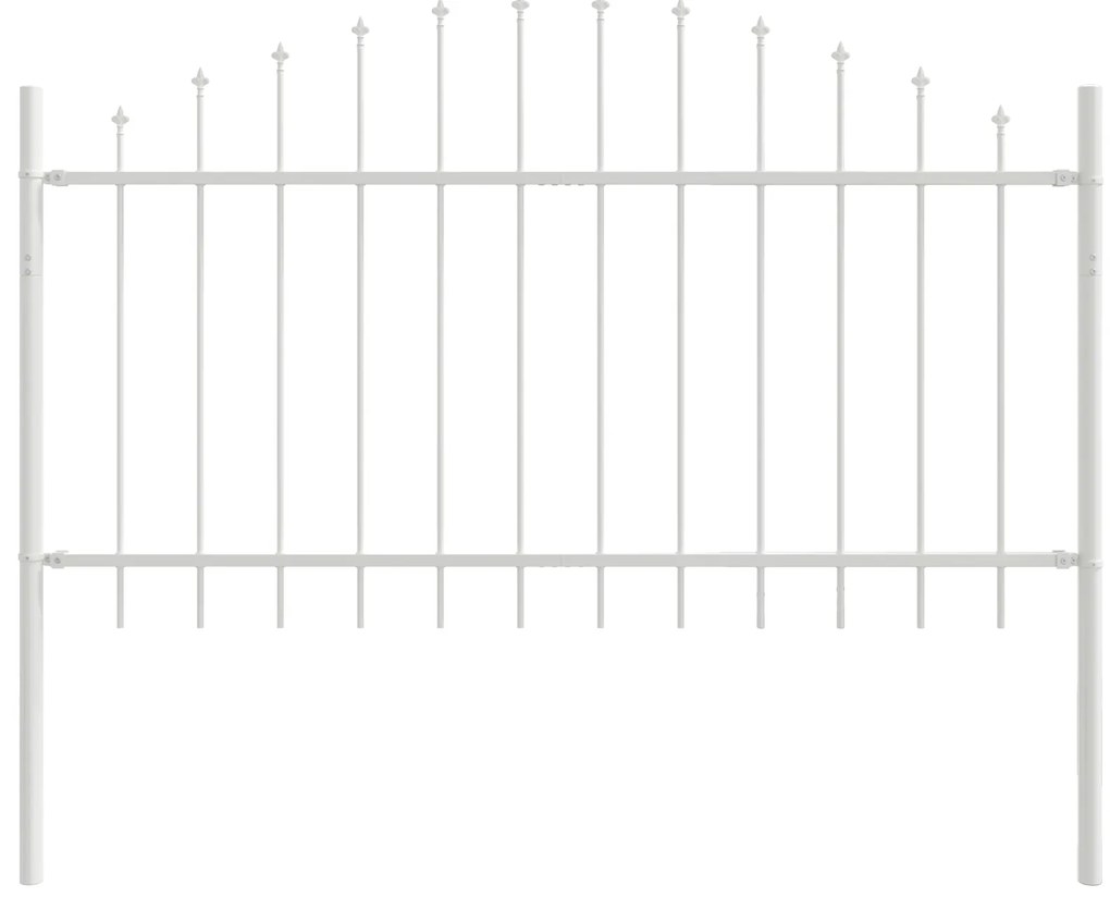 vidaXL Fence Κήπου με Θόλο Λευκό 5,1x1 μ Χάλυβας
