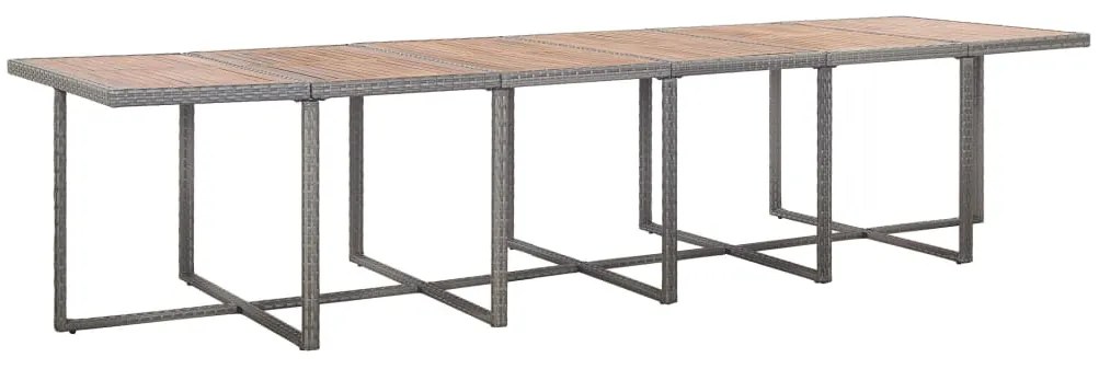 vidaXL Σετ Τραπεζαρίας Εξ. Χώρου 17 τεμ. Γκρι Συνθ. Ρατάν με Μαξιλάρια