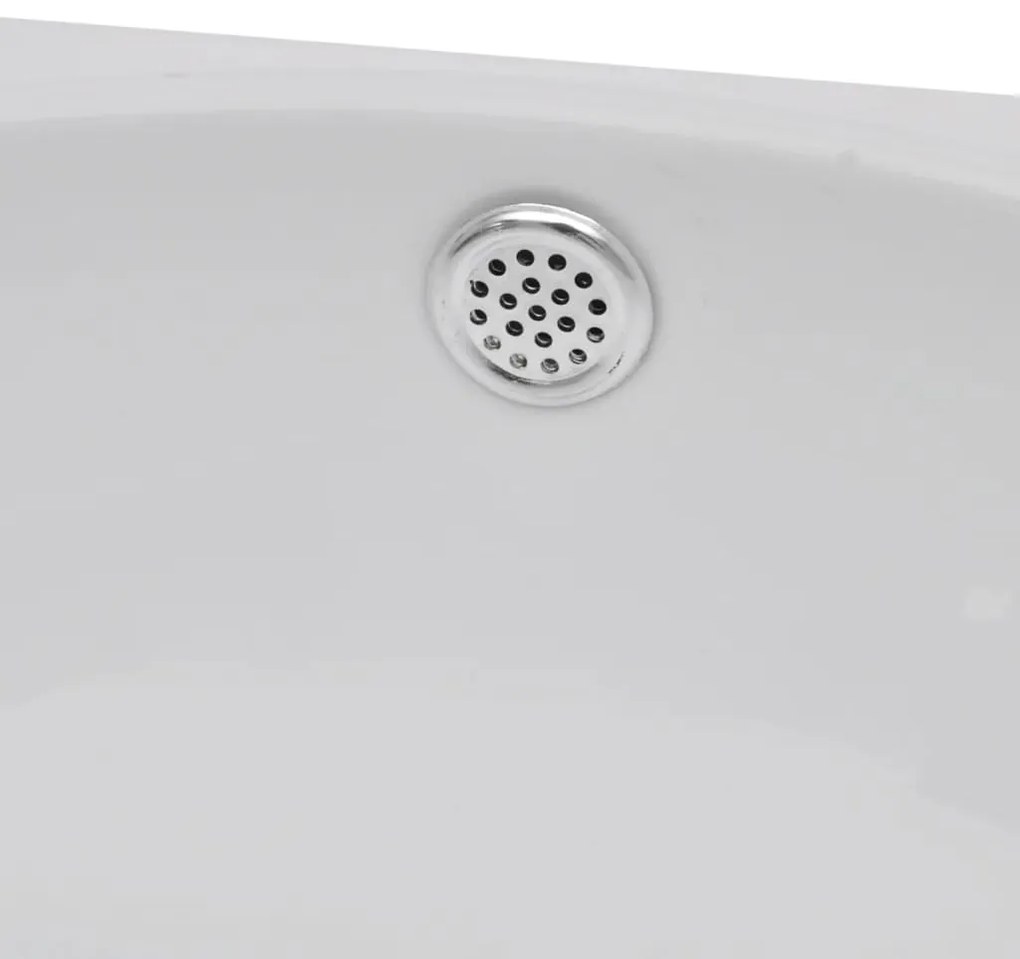 Νιπτήρας με Οπή Βρύσης/Υπερχείλισης Λευκός Κεραμικός