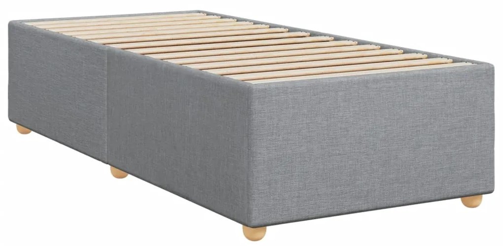 ΚΡΕΒΑΤΙ BOXSPRING ΜΕ ΣΤΡΩΜΑ ΑΝΟΙΧΤΟ ΓΚΡΙ 90X190 ΕΚ. ΥΦΑΣΜΑΤΙΝΟ 3293428