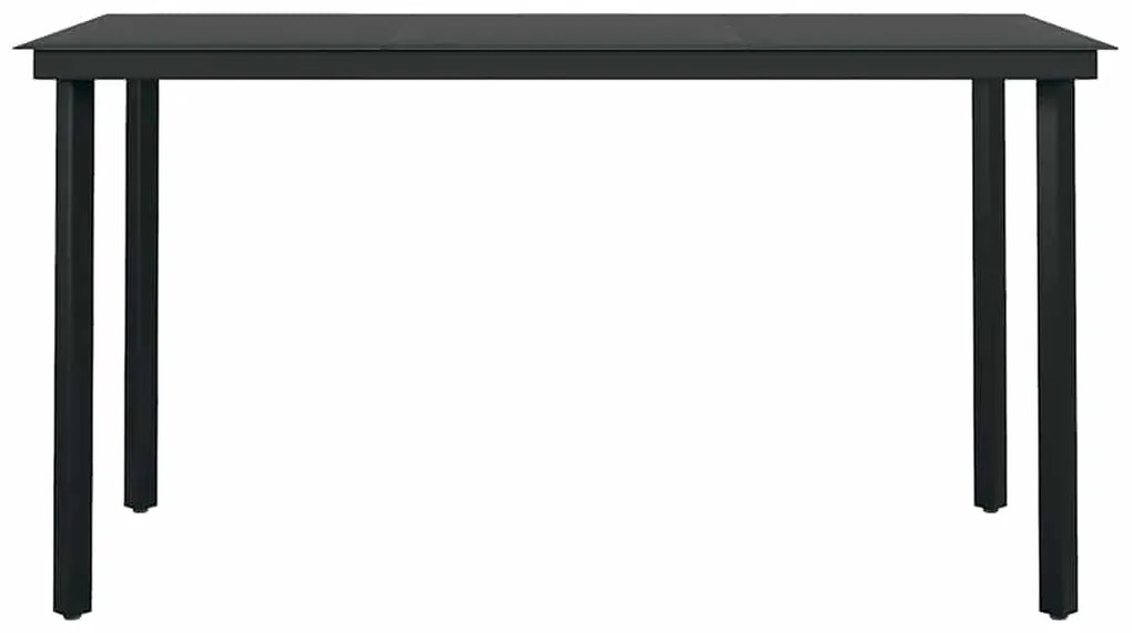 vidaXL Σετ Τραπεζαρίας Κήπου 5Τεμ. Μαύρο Συνθ.Ρατάν/Γυαλί με Μαξιλάρια