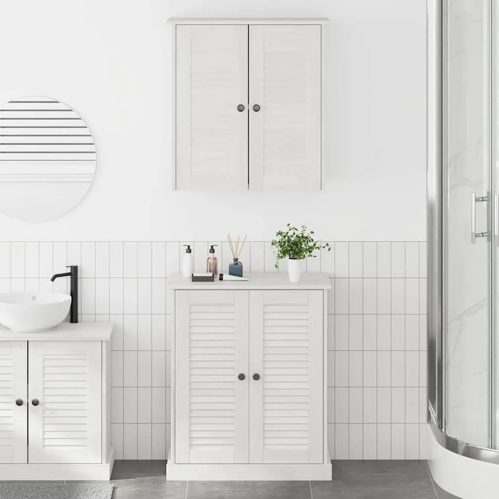 vidaXL Σετ Επίπλων Μπάνιου με ράφι 2 pcs Καφέ 67.5 x 34 x 80 εκ.