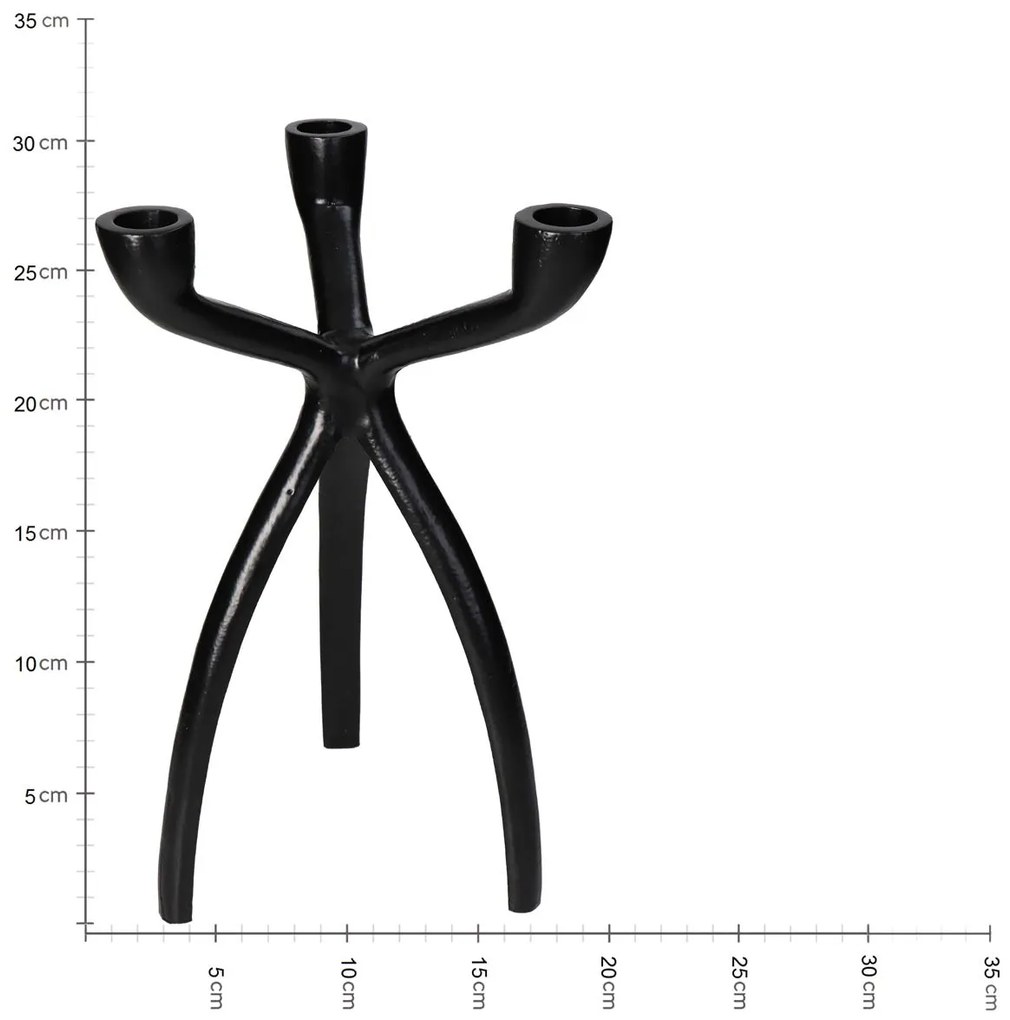 Κηροπήγιο Μαύρο Αλουμίνιο 18x18x30.5cm - 05150214