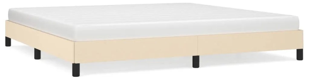 vidaXL Σκελετός Κρεβατιού Χωρίς Στρώμα Κρεμ 200x200 εκ. Υφασμάτινο