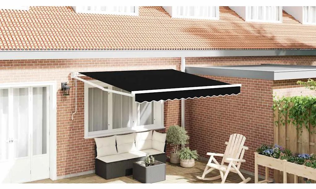 vidaXL Αυτόματη Τηλεσκοπική Οροφή Μαύρη 350x250 εκ.