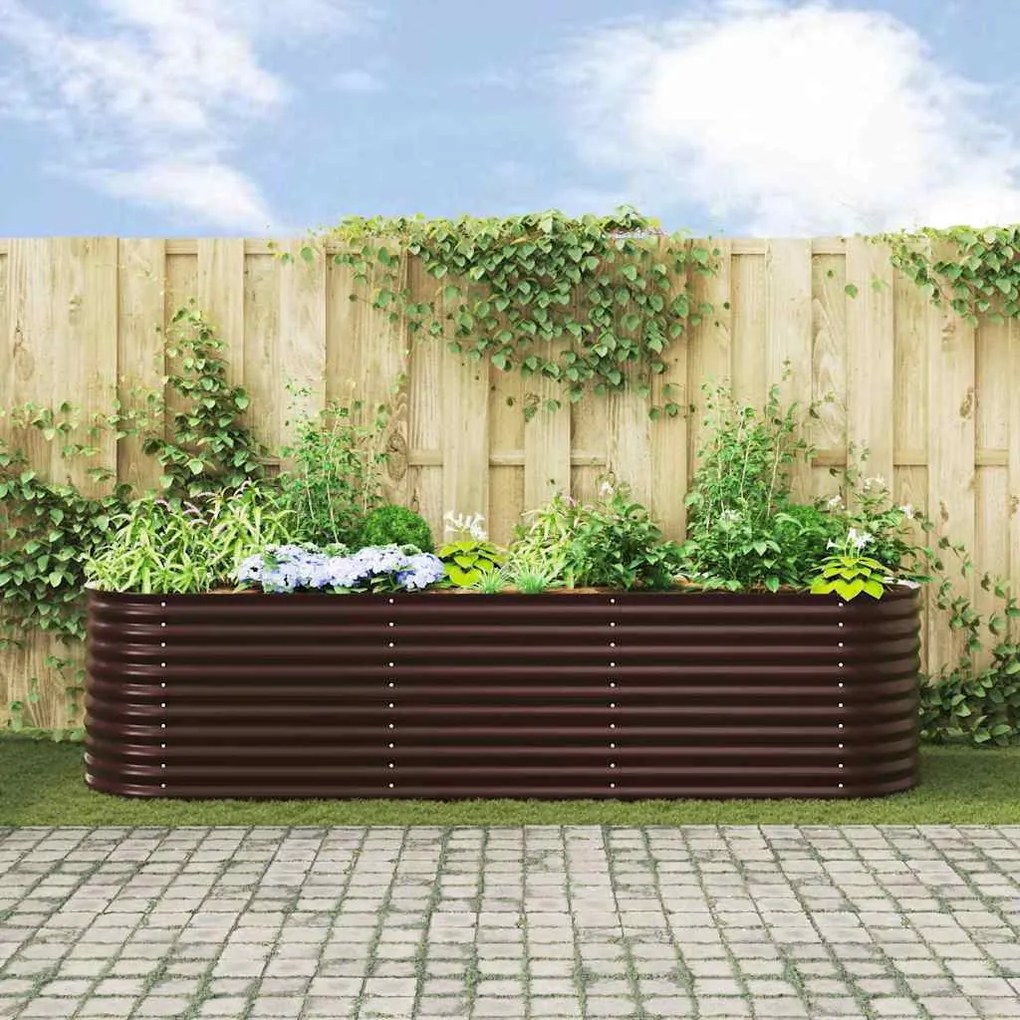 vidaXL Καφέ Κήπος Ανασήκωμα 320 x 80 x 81 εκ. από Γαλβανισμένο Ατσάλι