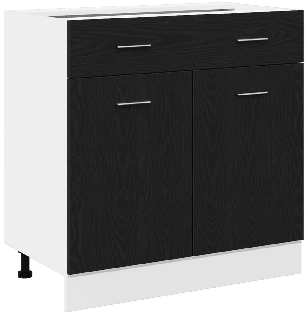 vidaXL Κάβες με Συρτάρι σε Μαύρη Δρυς, 80x46x81,5 εκ, Κατασκευασμένο από Επεξεργασμένο Ξύλο