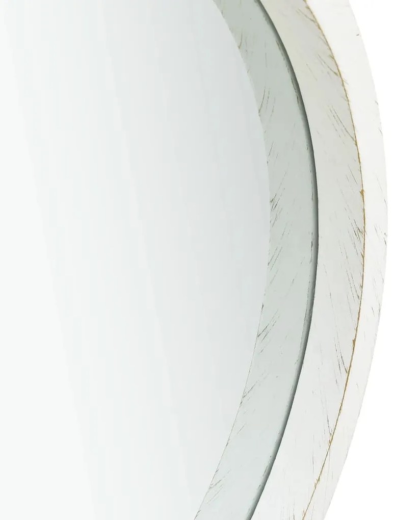 vidaXL Καθρέφτης Τοίχου με Λουρί Λευκός 40 εκ.