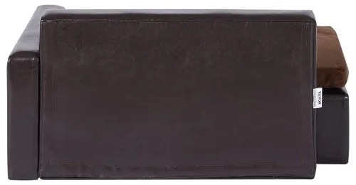 VEVOR Pet Sofa, Dog Couch for Medium-Sized Dogs and Cats, Soft Leather Dog Sofa Bed, 110 lbs Loading Cat Sofa, Black