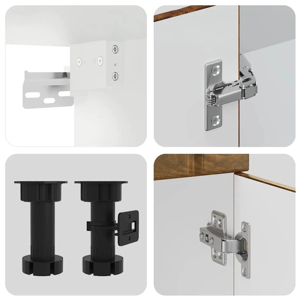 vidaXL Σετ Ντουλάπια Κουζίνας 14 τεμ. Lucca Καπνιστή Δρυς Επεξ. Ξύλο