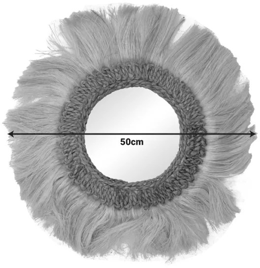 Καθρέπτης Fraklone Inart abaca σε φυσικό χρώμα Φ50x4εκ - 339-000027