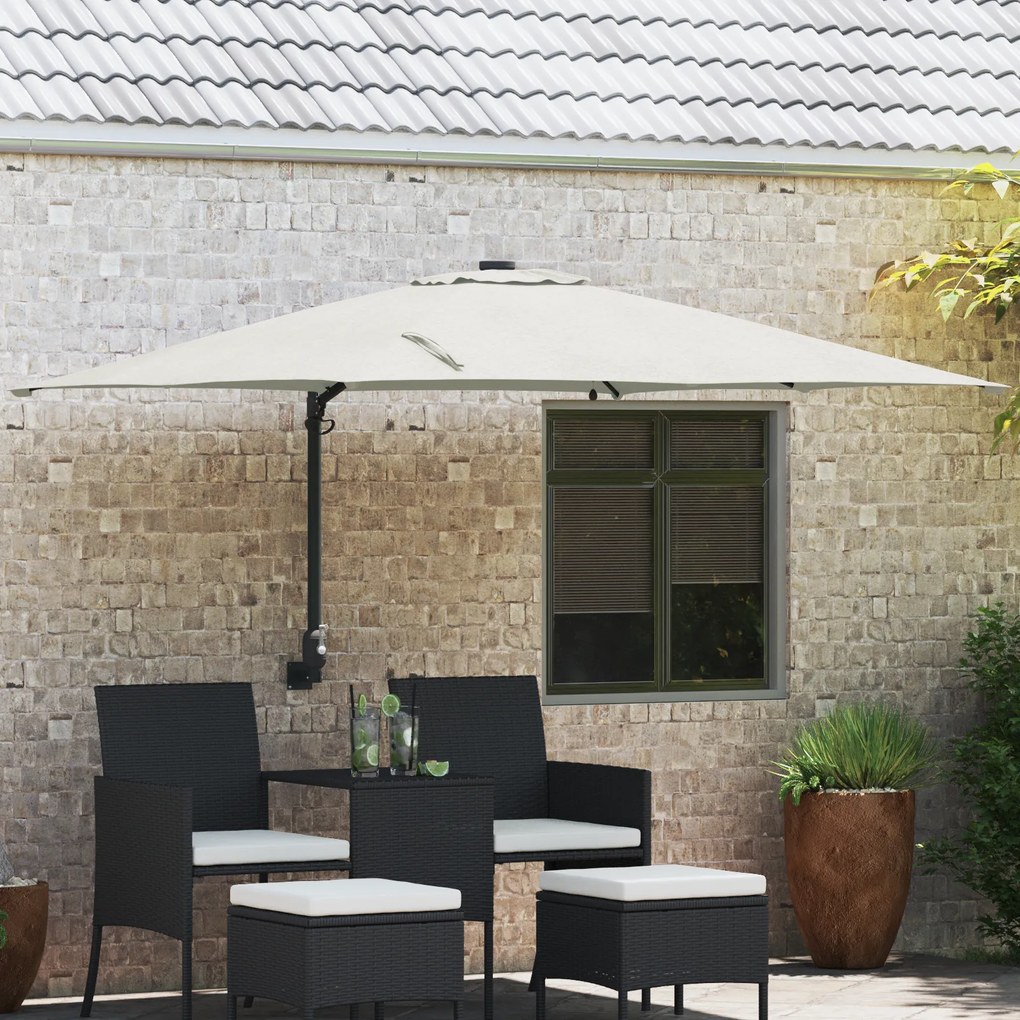 vidaXL Ομπρέλα Κήπου Άμμος 248.5 x 247.5 x 160 εκ. ύφασμα
