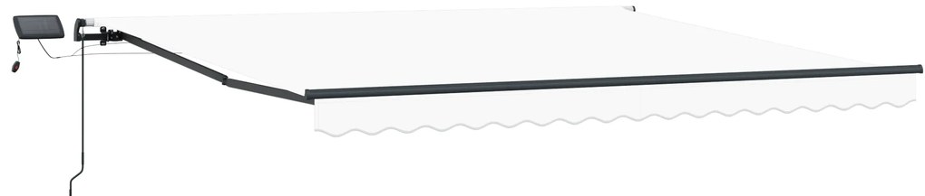 vidaXL Μηχανική Ανασυρόμενη Τέντα με LED Λευκή 450x300 εκ