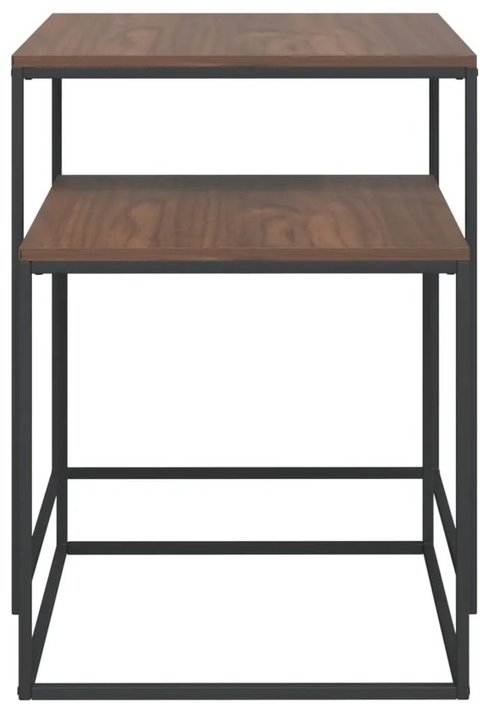 vidaXL Τραπεζάκια Σαλονιού Σετ 2 τεμ. από Επεξεργασμένο Ξύλο &amp; Μέταλλο