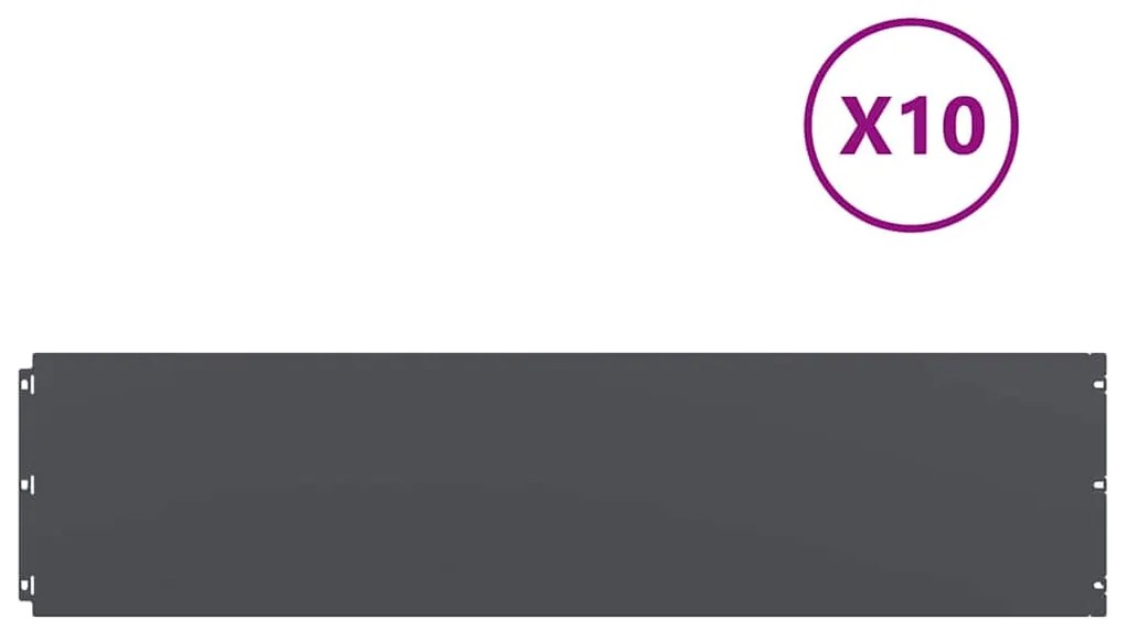 vidaXL Περιφράξεις γκαζόν 10 τεμάχια Ανθρακί από χάλυβα ψυχρής έλασης