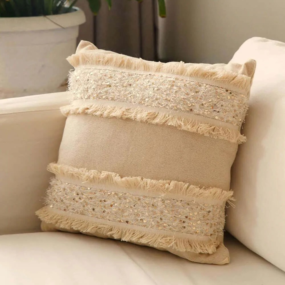 Μαξιλαροθήκη Διακοσμητική Ket 150CRG1145 Beige Aberto Design 43X43 Polyester,Βαμβάκι