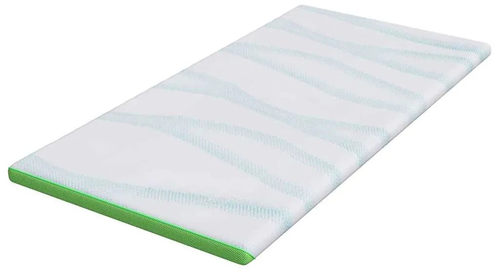 vidaXL Στρώμα επικάλυψης Λευκό και Πράσινο 180 x 200 x 6 εκ