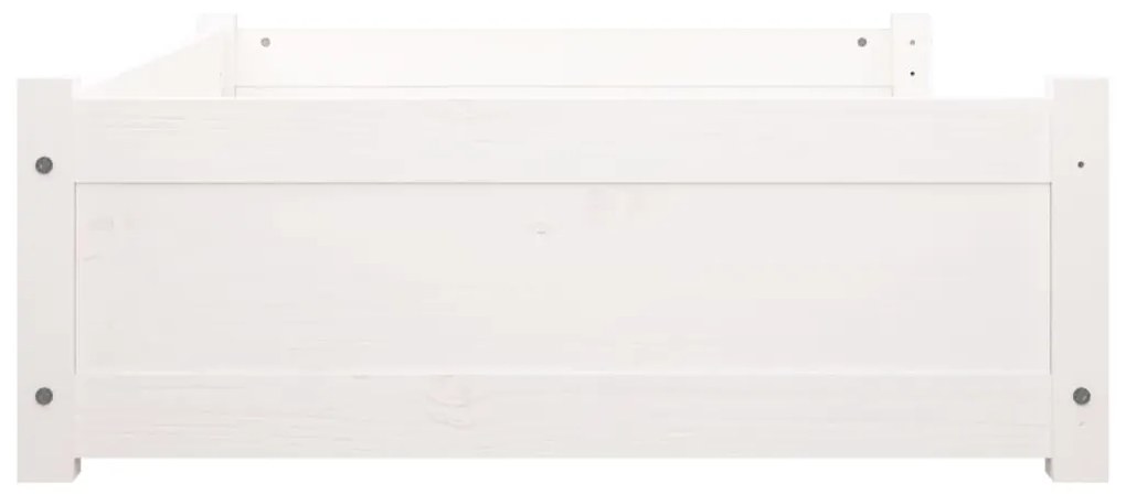 vidaXL Κρεβάτι Σκύλου Λευκό 95,5 x 65,5 x 28 εκ. από Μασίφ Ξύλο Πεύκου