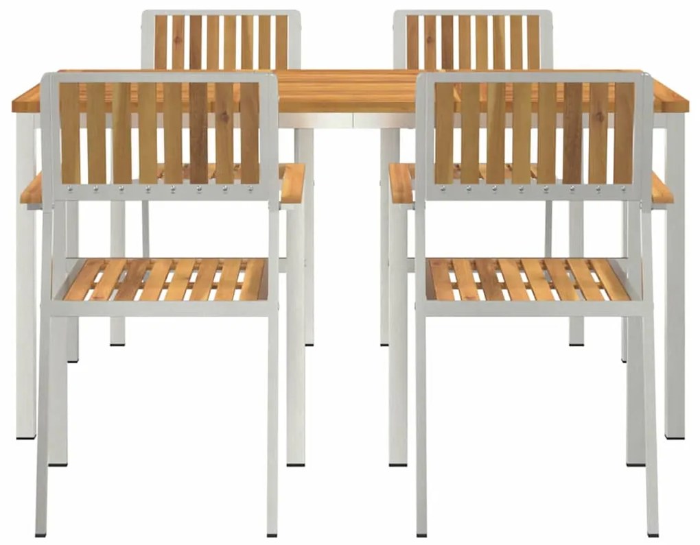 vidaXL Σετ Εξωτερικής Τραπέζης 5 pcs Καφέ Στερεό Ξύλο Ακακίας