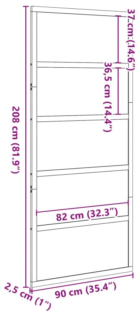 Πόρτα Αχυρώνα Λευκή 90x208 εκ. από Μασίφ Ξύλο Πεύκου - Λευκό