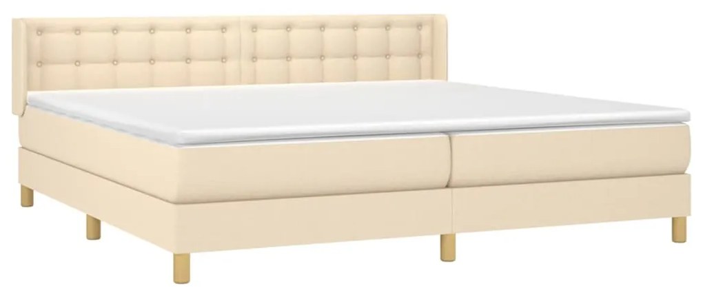 ΚΡΕΒΑΤΙ BOXSPRING ΜΕ ΣΤΡΩΜΑ ΚΡΕΜ 160X200 ΕΚ. ΥΦΑΣΜΑΤΙΝΟ 3130606