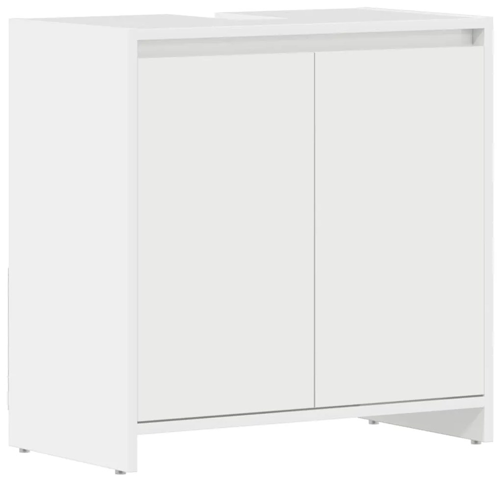 vidaXL Ντουλάπι Νιπτήρα Γυαλιστερό Λευκό 60 x 33 x 61 εκ. Επεξ. Ξύλο