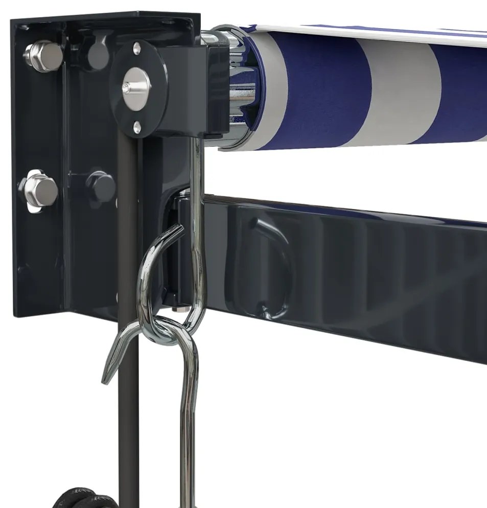 vidaXL Τέντα Πτυσσόμενη Αυτόματη Μπλε και Λευκή 3 x 2,5 μ.