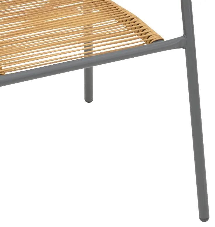 Καρέκλα - Καρέκλα Lindaria στοιβαζόμενη μέταλλο σε ανθρακί και pe rattan Φυσικό 54x63x74 εκ. 54x63x74 εκ.