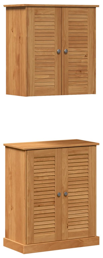 vidaXL Σετ Επίπλων Μπάνιου με ράφι 2 pcs Καφέ 67.5 x 34 x 80 εκ.
