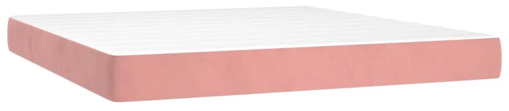 vidaXL Στρώμα με Pocket Springs Ροζ 160x200x20 εκ. Βελούδινο