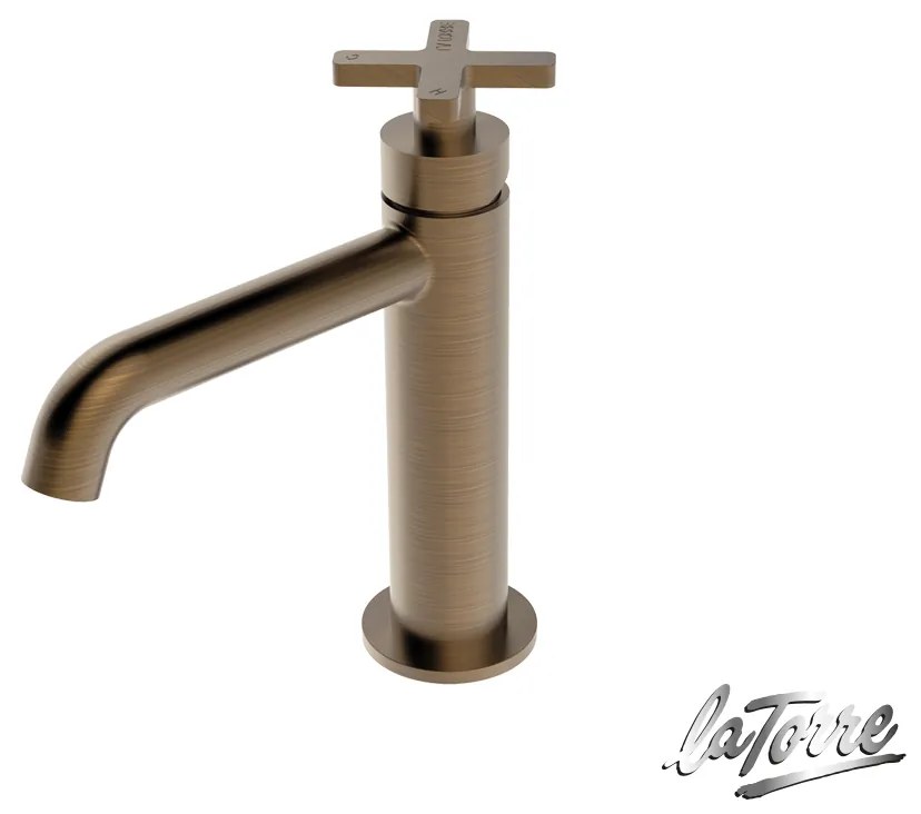 Μπαταρία Νιπτήρα με Βαλβίδα Clic-Clac Εlle Cross La Torre Antique Brass 38004-221