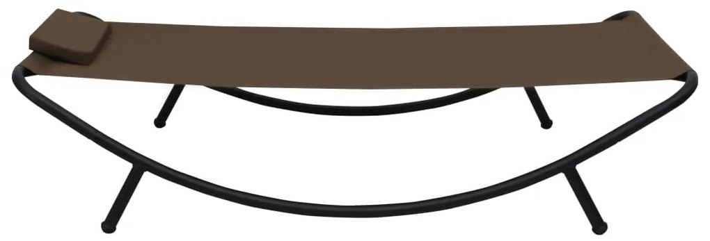 vidaXL Ξαπλώστρα - Κρεβάτι Κήπου Καφέ 200 x 90 εκ. από Ατσάλι